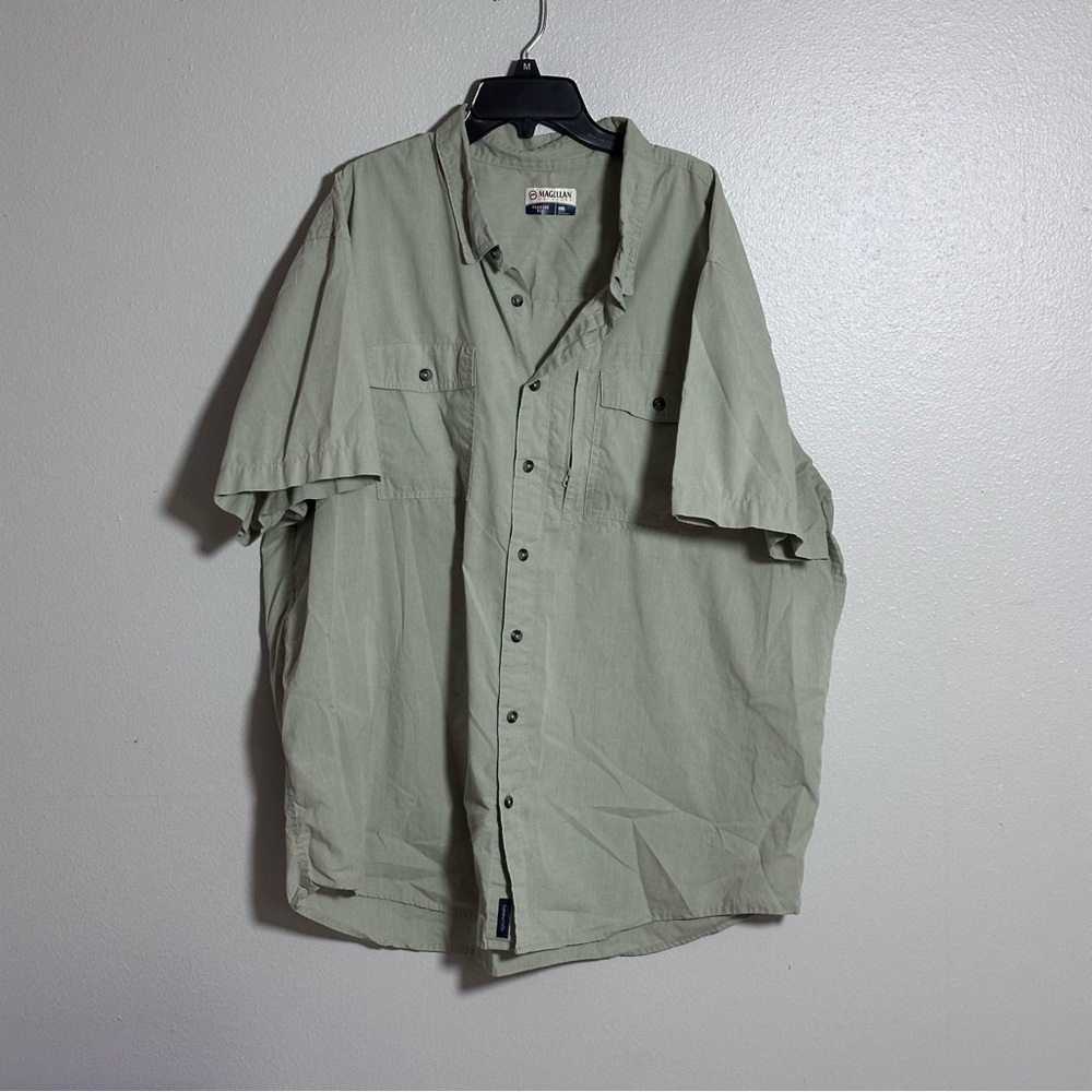 Magellan Menโ Button Down Summerville Outdoor Green Shirt Classic Fit size 2X.